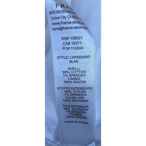 Frame Savannah Shirred Cotton Poplin Midi Dress NWOT Size Medium - Picture 9 of 9